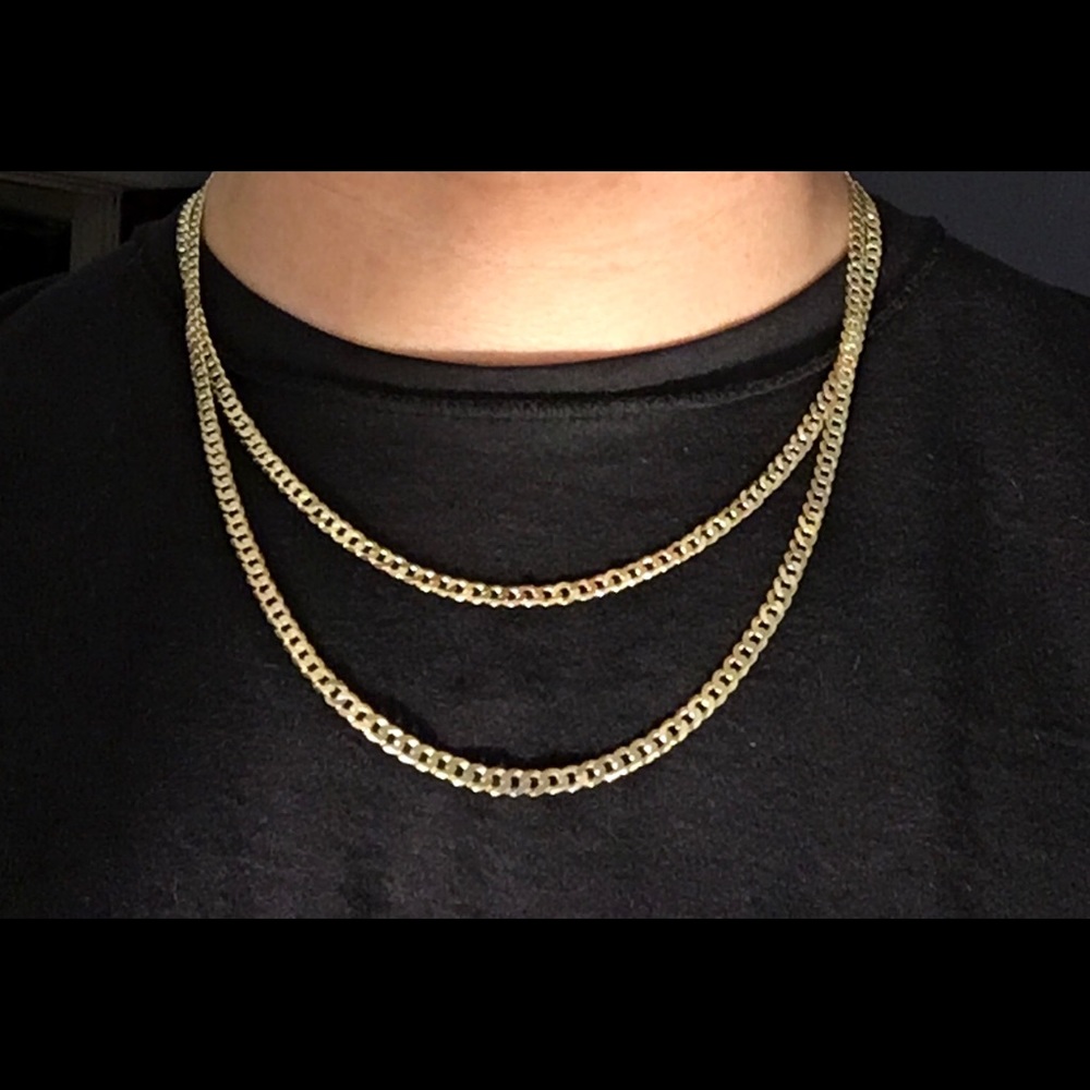 Gold Chain Cuban Link Bundle Set .925 Italy
